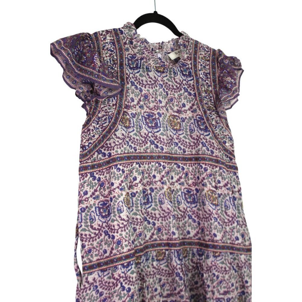 Sea New York Purple Floral Midi Dress Size Xtra Small